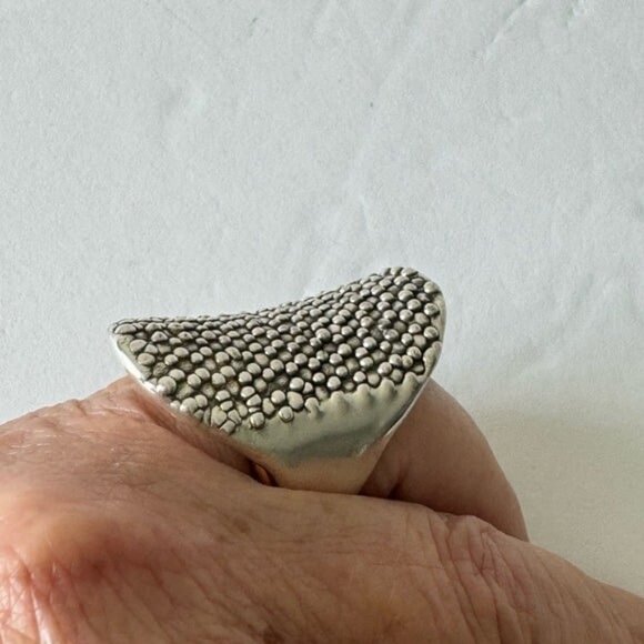 E&L Israel Sterling Silver Electroform Popcorn Statement Ring Sz. 7 - Picture 9 of 16